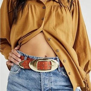 Free People Tortuga Leather Belt